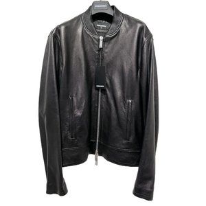 DSQUARED2 Single Rider Jacket / Lamb Leather Bomber / 50/Sheep Leather / Blk NWT